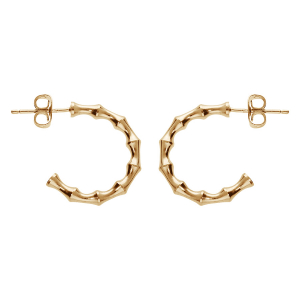 CRÉOLES TIGE PLAQUÉ OR RONDE TUBE FANTAISE STYLE BAMBOU 20MM