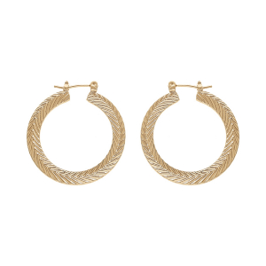 CRÉOLES PLAQUÉ OR PLATE STRIÉE 30MM