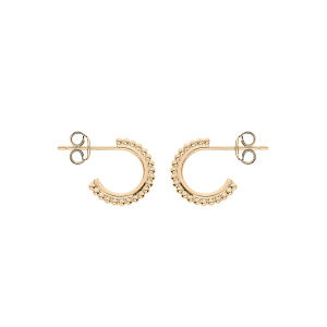 BOUCLES D'OREILLES TIGE PLAQUÉ OR DEMI CREOLES PICOT