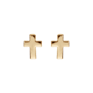 BOUCLES D'OREILLES TIGE PLAQUÉ OR CROIX