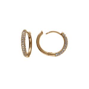 CRÉOLES PLAQUÉ OR ARTICULÉE 15MM RAIL OXYDES BLANCS SERTIS