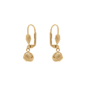BOUCLES D'OREILLES DORMEUSE PLAQUÉ OR NOEUD D'AMOUR