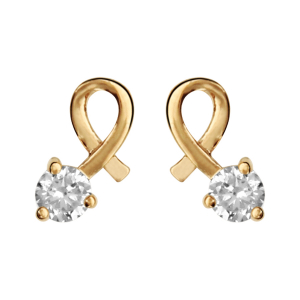 BOUCLES D'OREILLES TIGE PLAQUÉ OR OXYDES SERTI BLANC