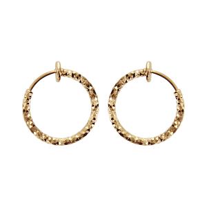 CREOLES PLAQUÉ OR TUBE DIAMANTEES 20 MM SYSTEME CLIP