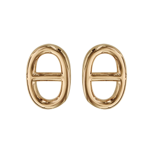 BOUCLES D'OREILLES TIGE PLAQUÉ OR MAILLE MARINE LISSE