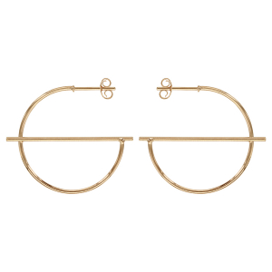 CREOLES TIGE PLAQUÉ OR DEMI CERCLE LISSE