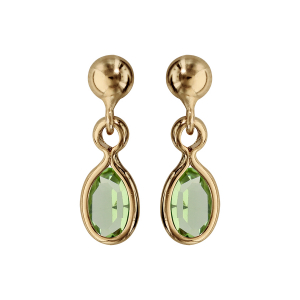 BOUCLES D'OREILLES TIGE PLAQUÉ OR CLOU NAVETTE VERT CLAIR