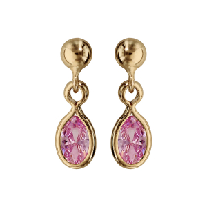 BOUCLES D'OREILLES TIGE PLAQUÉ OR CLOU NAVETTE ROSE
