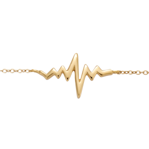 BRACELET PLAQUÉ OR FORME RYTHME CARDIAQUE 16+2CM