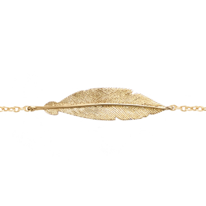 BRACELET PLAQUÉ OR PLUME 16+2CM