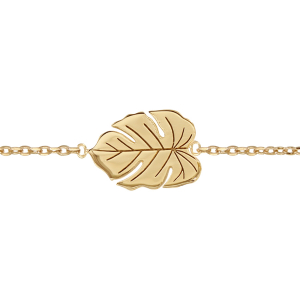 BRACELET PLAQUÉ OR FEUILLE BANANIER 16+2CM