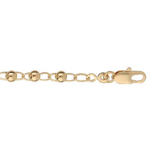 BRACELET PLAQUÉ OR AVEC BOULES 17+3CM