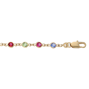 BRACELET PLAQUÉ OR TUTTI FRUTTI MULTI COULEURS 16+3CM