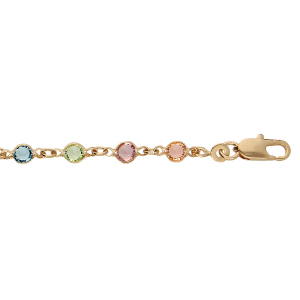 BRACELET PLAQUÉ OR TUTTI FRUTTI PASTEL 16+3CM