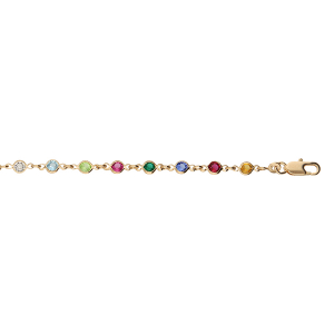 BRACELET PLAQUÉ OR TUTTI FRUTTI MULTI COULEURS 16+3CM