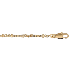 BRACELET PLAQUÉ OR AVEC BAGUETTE 17+3CM