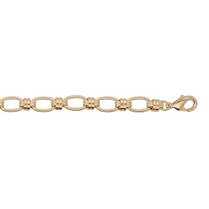 BRACELET PLAQUÉ OR MAILLES OVALES 19+3CM