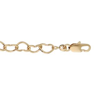 BRACELET PLAQUÉ OR MULTI COEURS 17+3CM