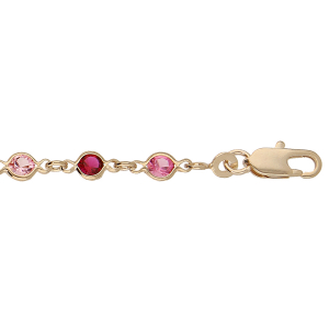 BRACELET PLAQUÉ OR TUTTI FRUTTI ROSES 16+3CM