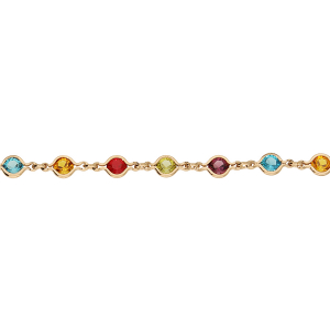 BRACELET PLAQUÉ OR TUTTI FRUTTI MULTI COULEURS 16+3CM