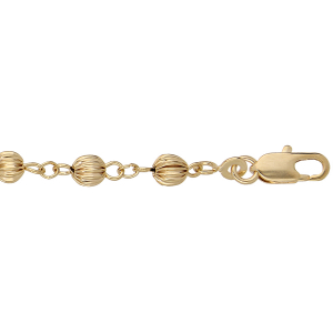 BRACELET PLAQUÉ OR BOULES 17+3CM