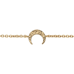 BRACELET PLAQUÉ OR CROISSANT DE LUNE MARTELE 16+2CM