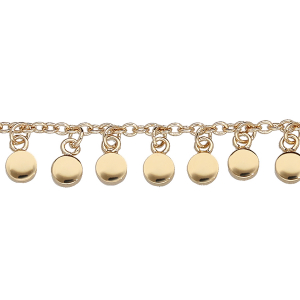 BRACELET PLAQUÉ OR PAMPILLES LISSES 16+3CM