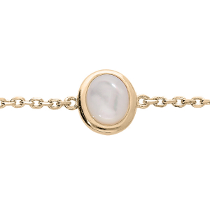 BRACELET PLAQUÉ OR NACRE VÉRITABLE 16+3CM