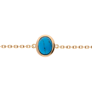 BRACELET PLAQUÉ OR TURQUOISE IMITATION 16+3CM