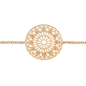 BRACELET PLAQUÉ OR MOTIF MANDALA AJOURÉ 16+2CM