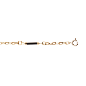 BRACELET PLAQUÉ OR TUBES NOIRS 18CM