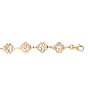 BRACELET PLAQUÉ OR FILIGRANE FLEUR 16+3CM
