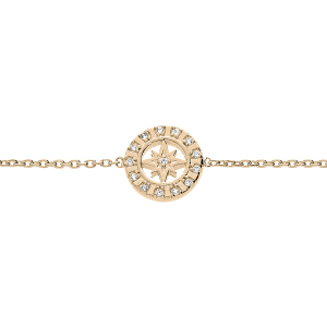 BRACELET PLAQUÉ OR ETOILE DU NORD OXYDES BLANCS SERTIS 16+2CM