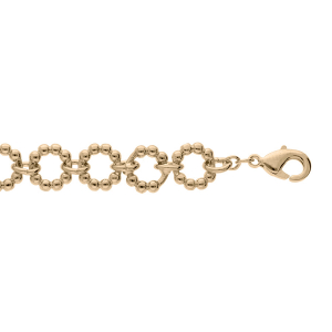 BRACELET PLAQUÉ OR MULTI RONDS ÉVIDÉS BOULES 16+3CM