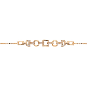 BRACELET PLAQUÉ OR MOTIFS FORME GEOMETRIQUE OXYDES BALNCS SERTIS 16,5+3CM