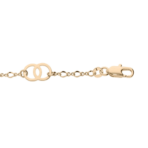 BRACELET PLAQUÉ OR DOUBLE ANNEAUX 18CM RÉGLABLE