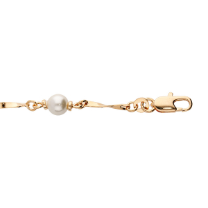 BRACELET PLAQUÉ OR PERLES BLANCHES SYNTHETIQUE 16+3CM