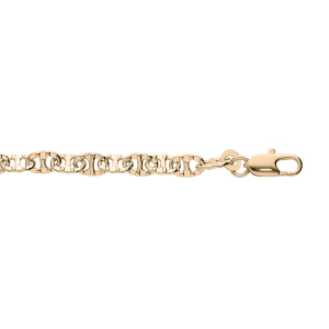 BRACELET PLAQUÉ OR MAILLE MARINE 16+3CM