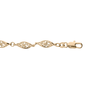 BRACELET PLAQUÉ OR MOTIFS ANCIENS 17+3CM