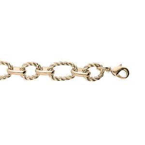 BRACELET PLAQUÉ OR MAILLES TORSADES  18+3CM