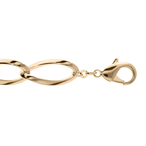 BRACELET PLAQUÉ OR MAILLES OVALES 19+2M