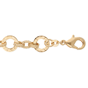 BRACELET PLAQUÉ OR MARTELÉ 17,5+3,5CM