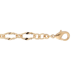 BRACELET PLAQUÉ OR MAILLES OVALES 18+3CM