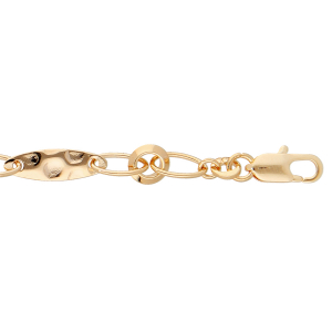 BRACELET PLAQUÉ OR  PLAQUETTE OVALE 16+4CM
