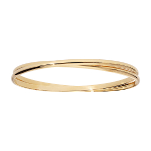BRACELET PLAQUÉ OR 2 DEMI JONC ENTRELACÉ 62MM