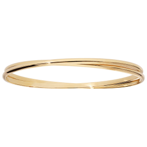 BRACELET PLAQUÉ OR 2 DEMI JONC ENTRELACÉ 66MM