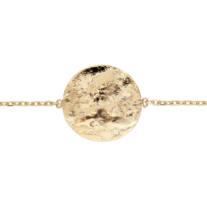 BRACELET PLAQUÉ OR PASTILLE FROISSÉE  16+3CM