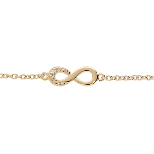 BRACELET PLAQUÉ OR INFINI OXYDES BLANCS SERTIS 15+3CM