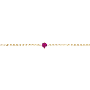 BRACELET PLAQUÉ OR SOLITAIRE OXYDE FUSHIA 4MM 16+2CM