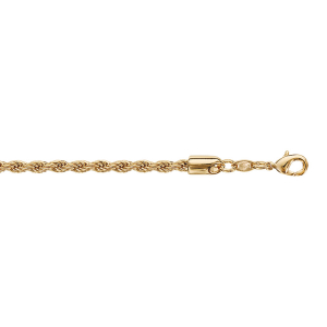 COLLIER PLAQUÉ OR MAILLE CORDE 2,8MM 60CM